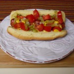 Deluxe Dog (Tomatoes, Dill Pickle Relish, Onions & Mustard)