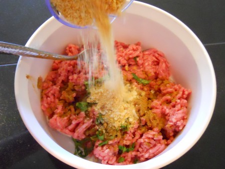 Making Kefta with Lamb, homemade Bread Crumbs, etc.