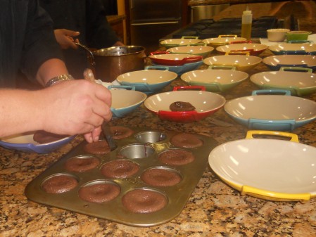 Preparing the Molten Lava Cake