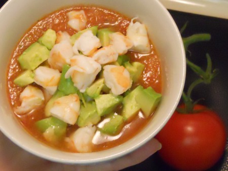 Chilled Gazpacho with Shrimp