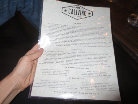 Calivino - Semi-Changing Wine Menu